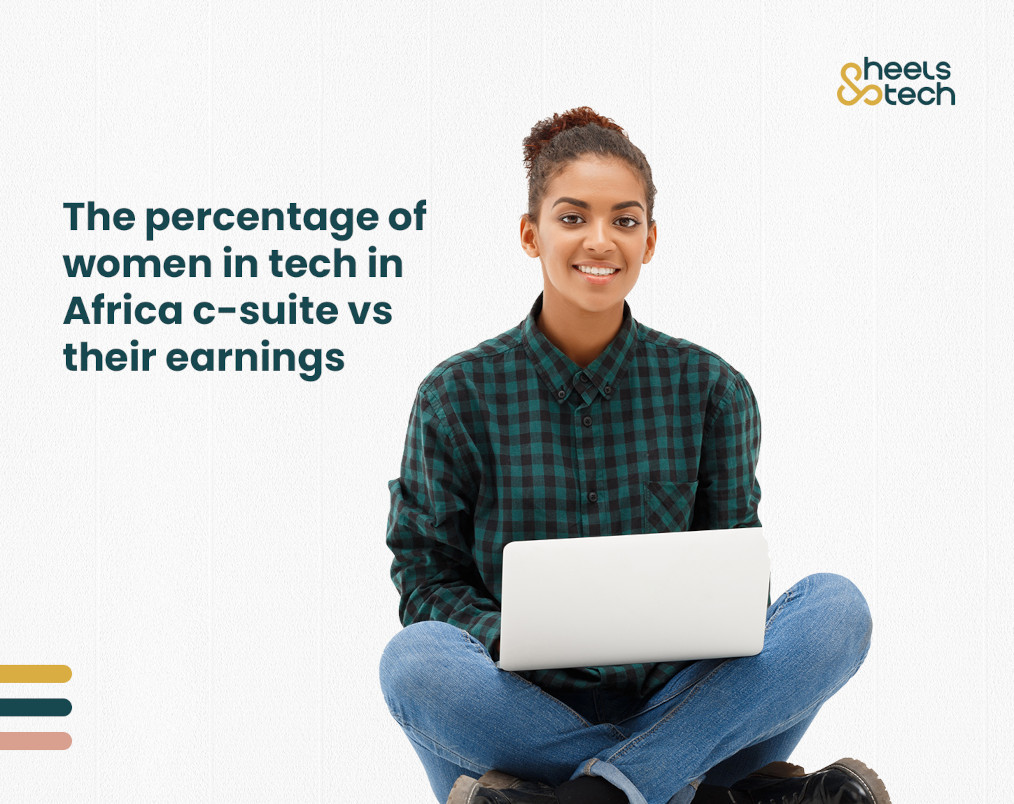 The percentage of women in tech in Africa c-suite vs their earnings