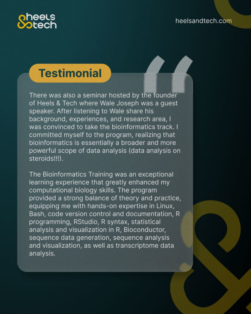 Bioinformatics Testimonial 2