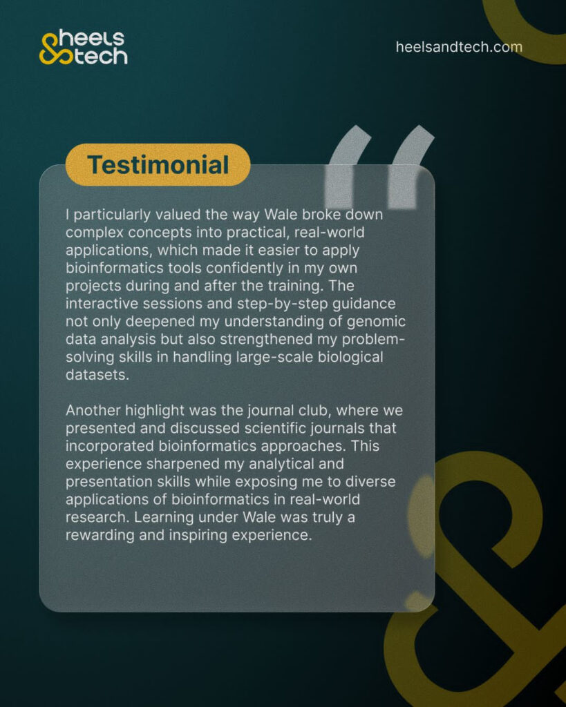 Bioinformatics Testimonial 3